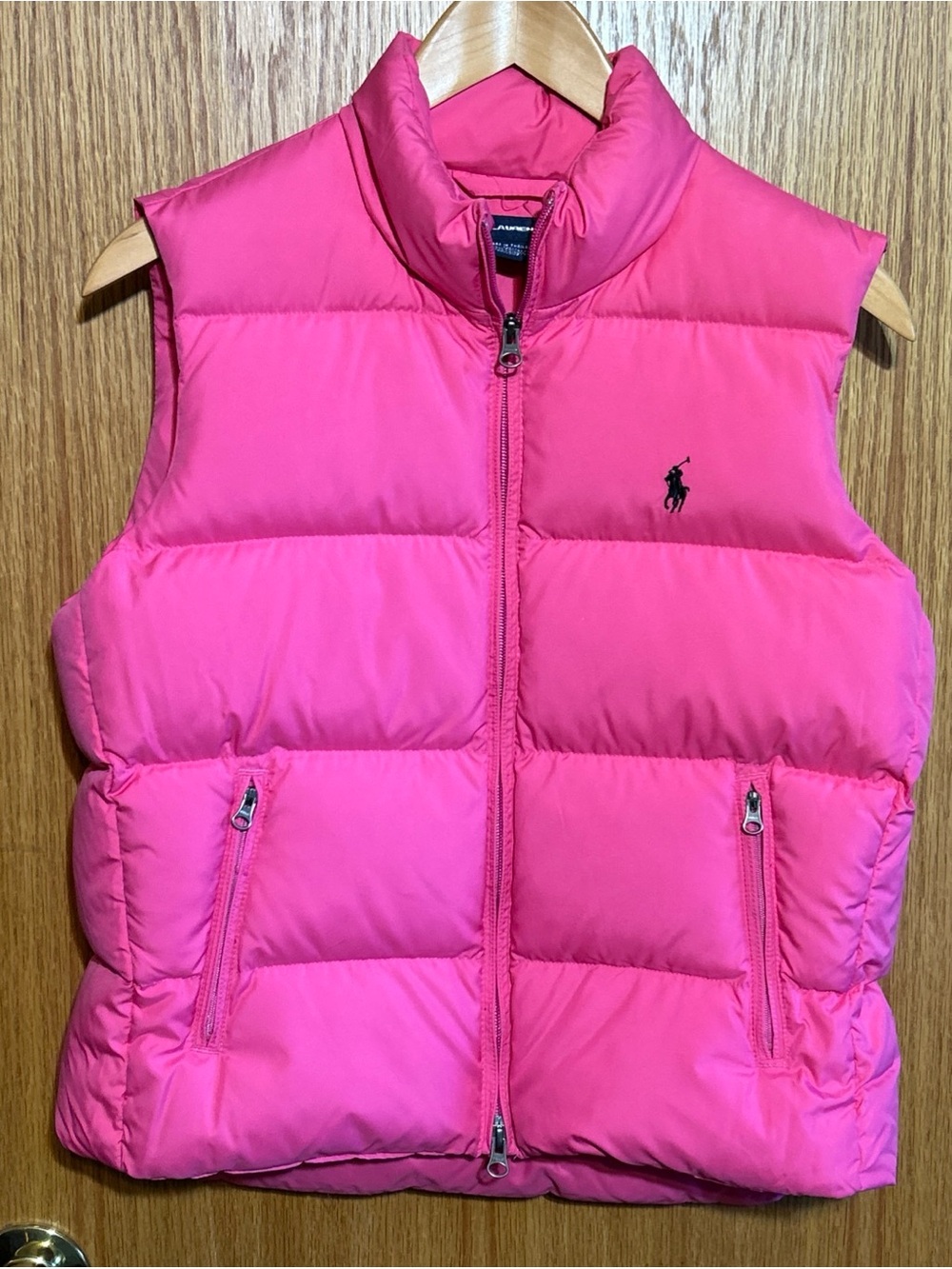 Ralph Lauren Sport Puffer Down Pink Vest Womens Jacket Vest Full Zip